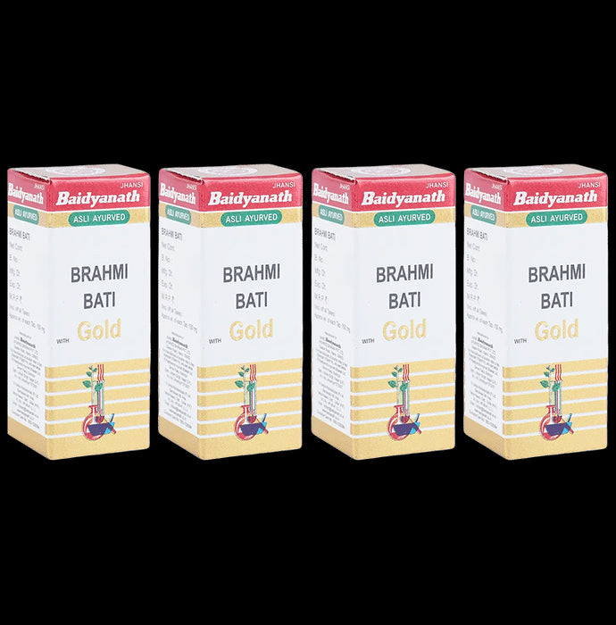 Baidyanath (Jhansi) Brahmi Bati with Gold Tablets (25 Each) - Classic Derma