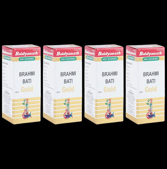 Baidyanath (Jhansi) Brahmi Bati with Gold Tablets (25 Each) - Classic Derma