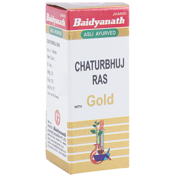 Baidyanath (Jhansi) Chaturbhuj Ras with Gold Powder - Classic Derma