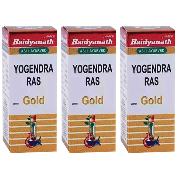 Baidyanath (Jhansi) Chaturmukh Ras with Gold Tablet (10 Each) - Classic Derma