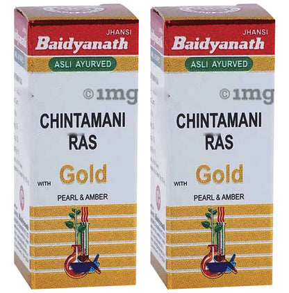 Baidyanath (Jhansi) hintamani Ras with Gold Pearl & Amber (10 Each) - Classic Derma