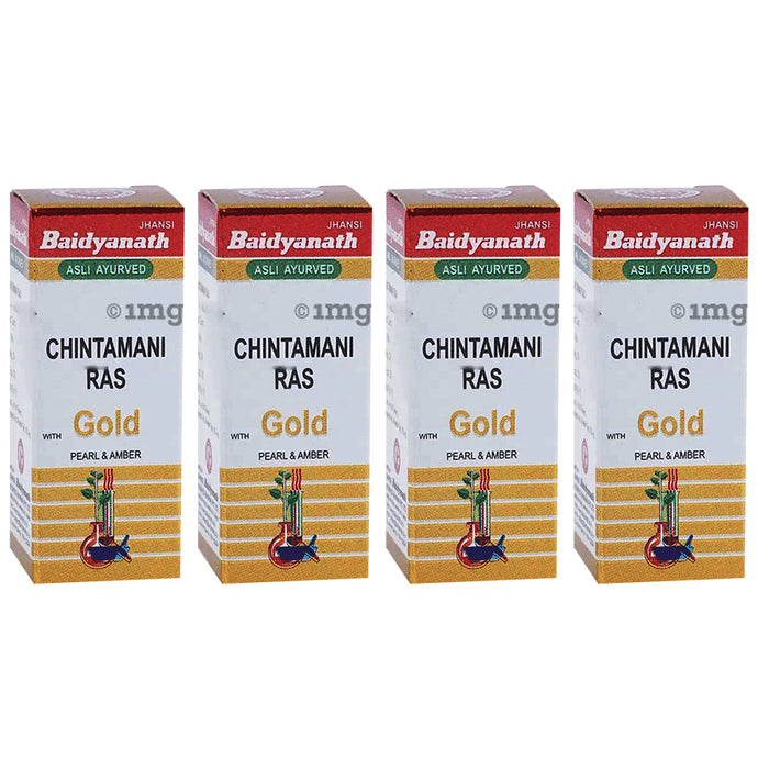 Baidyanath (Jhansi) hintamani Ras with Gold Pearl & Amber (10 Each) - Classic Derma