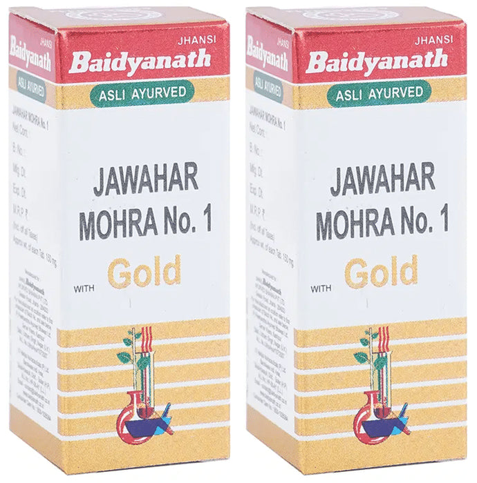 Baidyanath (Jhansi) Jawahar Mohra No. 1 with Gold Tablets (10 Each) - Classic Derma