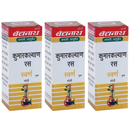 Baidyanath (Jhansi) Kumarkalyan Ras with Gold Pearl Tablet (10 Each) - Classic Derma