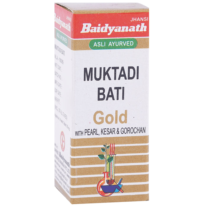 Baidyanath (Jhansi) Muktadi Bati Gold with Pearl, Kesar & Gorochan - Classic Derma