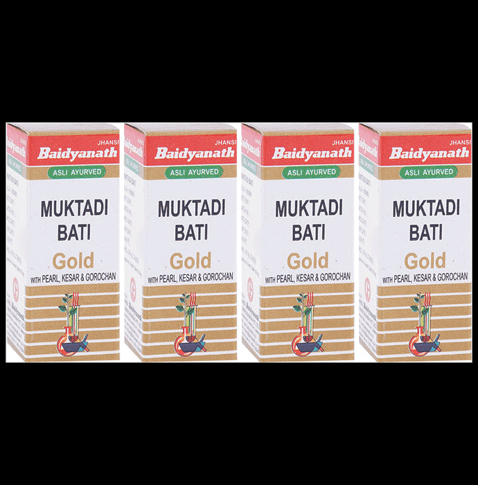 Baidyanath (Jhansi) Muktadi Bati Gold with Pearl, Kesar & Gorochan - Classic Derma
