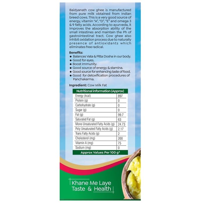 Baidyanath (Jhansi) Premium Pure Cow Ghee for Immunity, Eyes & Antioxidant Benefits