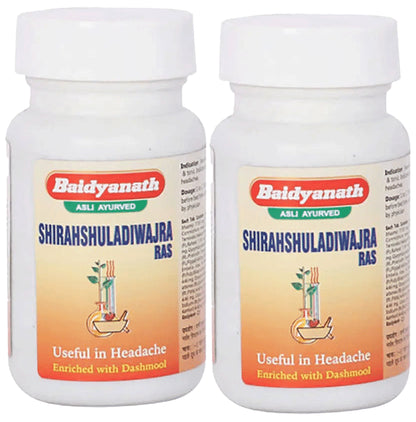 Baidyanath (Jhansi) Shirahshuladiwajra Ras Tablet (40 Each) - Classic Derma