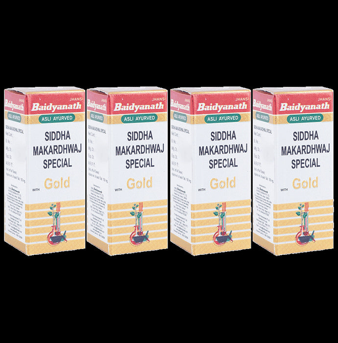Baidyanath (Jhansi) Siddha Makardhwaj Special with Gold (25 Each) - Classic Derma
