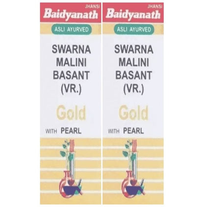 Baidyanath (Jhansi) Swarna Malini Basant (Vr.) Gold with Pearl (10 Each) - Classic Derma