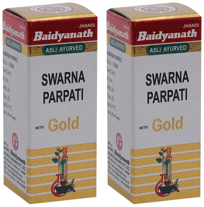 Baidyanath (Jhansi) Swarna Parpati with Gold (1gm Each) - Classic Derma