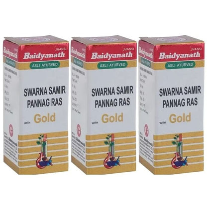 Baidyanath (Jhansi) Swarna Samir Pannag Ras with Gold Powder (1gm Each) - Classic Derma