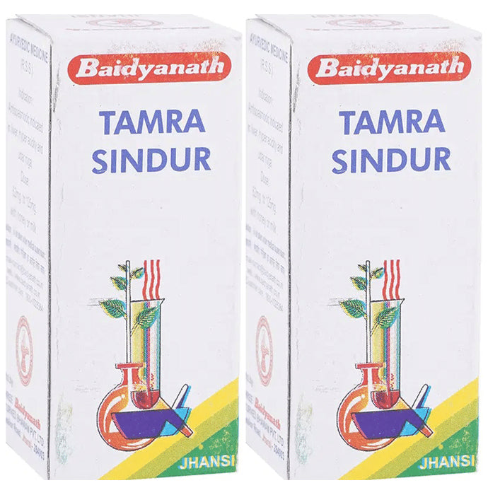 Baidyanath (Jhansi) Tamra Sindur Powder (2.5gm Each) - Classic Derma