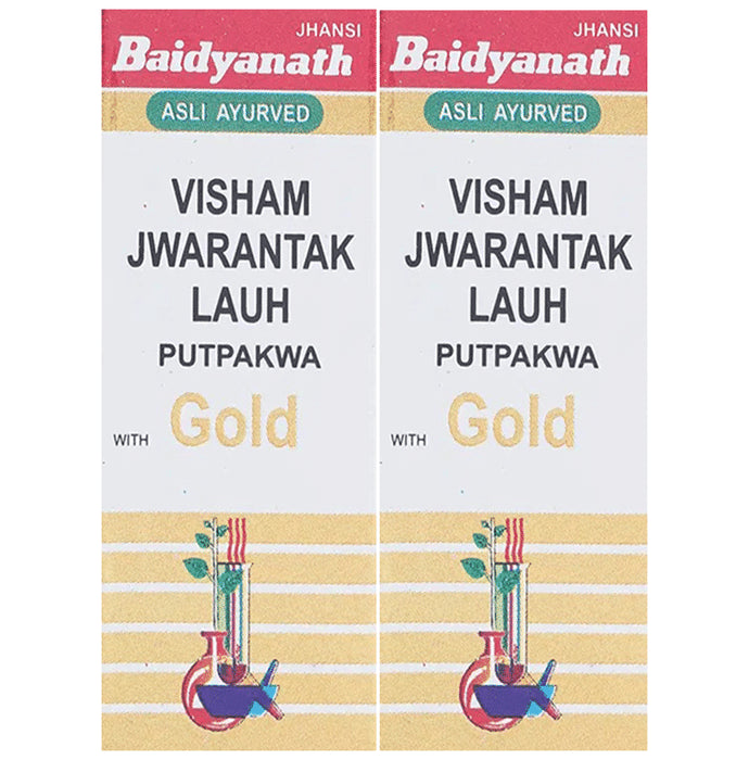 Baidyanath (Jhansi) Visham Jwarantak Lauh Putpakwa with Gold Tablet (10 Each) - Classic Derma