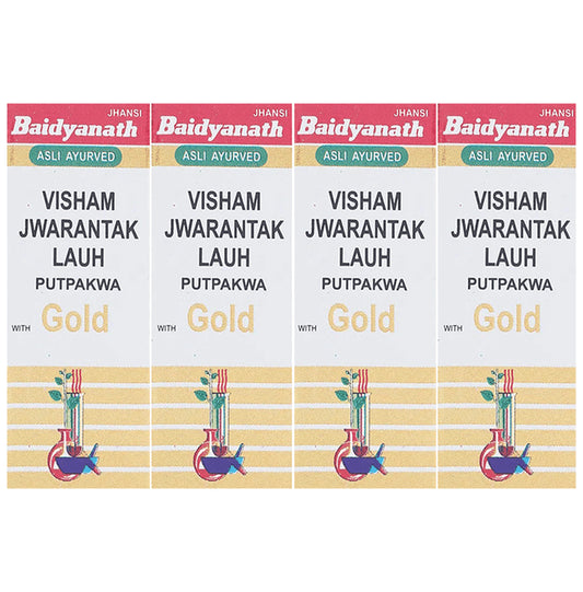 Baidyanath (Jhansi) Visham Jwarantak Lauh Putpakwa with Gold Tablet (10 Each) - Classic Derma