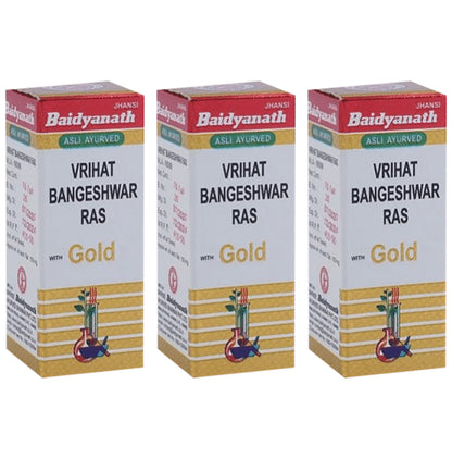 Baidyanath (Jhansi) Vrihat Bangeshwar Ras Tablet with Gold (25 Each) - Classic Derma