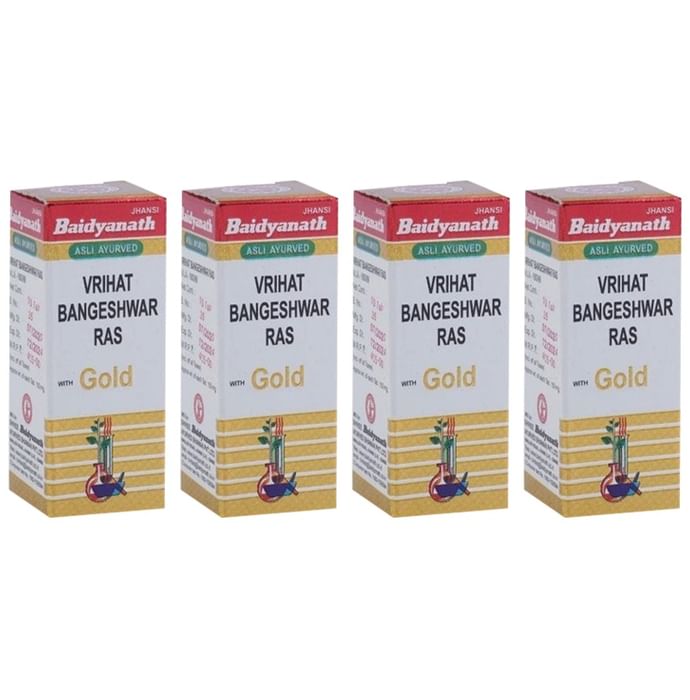 Baidyanath (Jhansi) Vrihat Bangeshwar Ras Tablet with Gold (25 Each) - Classic Derma