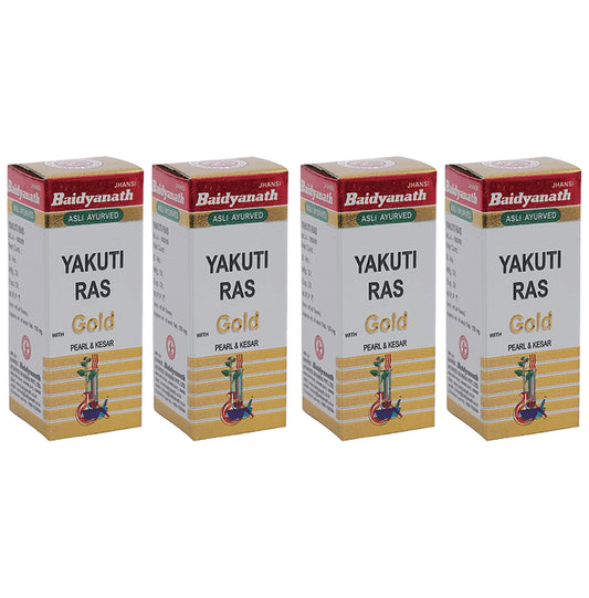 Baidyanath (Jhansi) Yakuti Ras with Gold Pearl & Kesar (10 Each) - Classic Derma