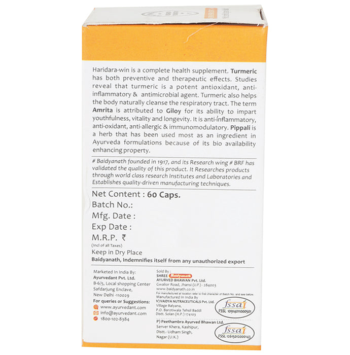 Baidyanath Ayurvedant Haridra-Win Capsule