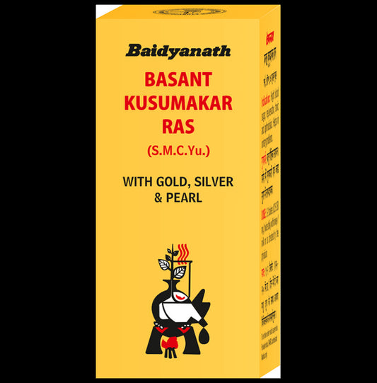 Baidyanath Basant Kusumakar Ras (S.C.M.Yu) Ayurvedic Tablet with Gold, Silver & Pearl | Maintains Blood Glucose Level - Classic Derma