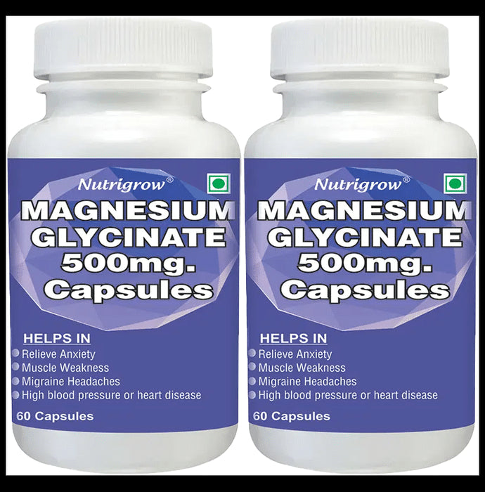 Nutrigrow Magnesium Glycinate Capsules 500mg (60 Each) - Classic Derma