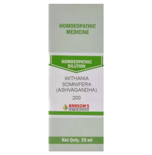 Bakson's Homeopathy Withania Somnifera (Ashvagandha) Dilution 200 - Classic Derma