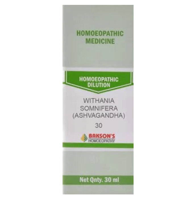 Bakson's Homeopathy Withania Somnifera (Ashvagandha) Dilution 30 - Classic Derma
