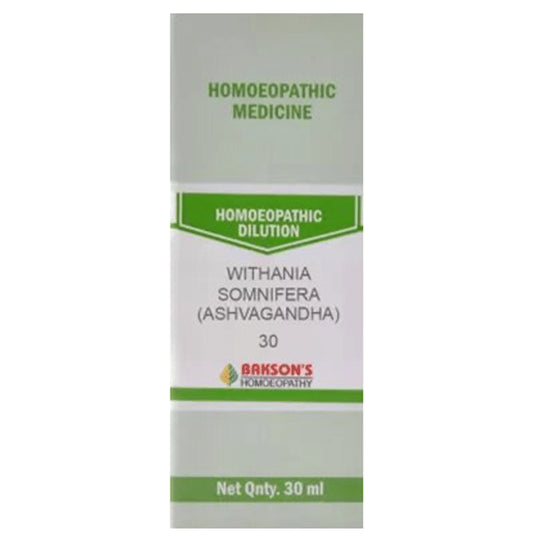 Bakson's Homeopathy Withania Somnifera (Ashvagandha) Dilution 30 - Classic Derma