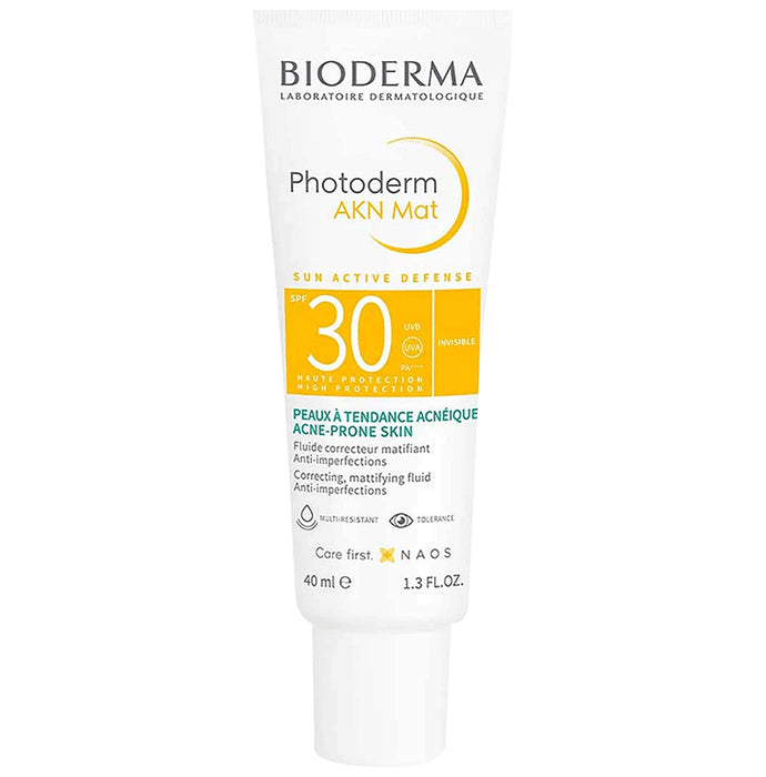 Bioderma Photoderm AKN Mat Sunscreen SPF 30 PA++++ | For Acne Prone Skin - Classic Derma