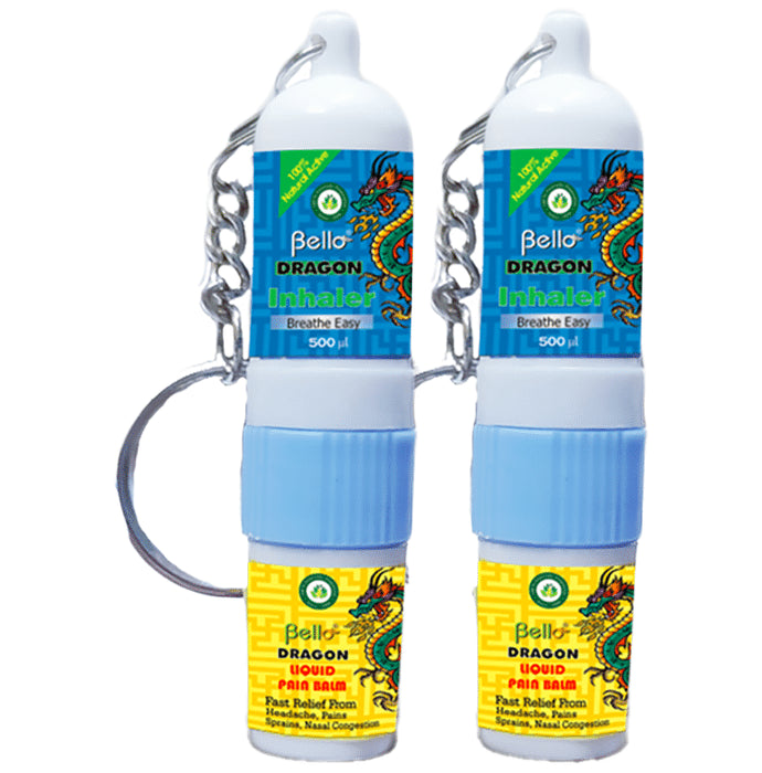 Bello Dragon Inhaler Breath Easy Liquid Pain Balm (0.5ml Each) - Classic Derma