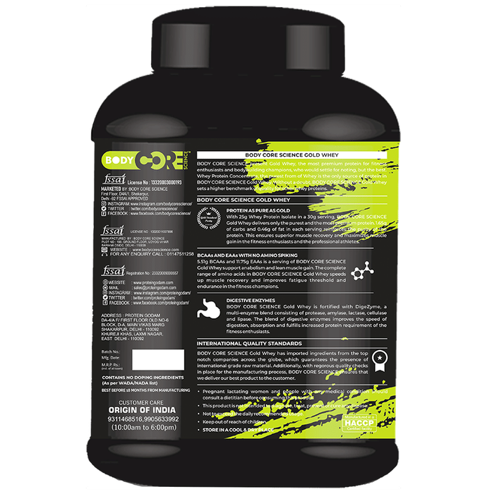 Body Core Science Gold Whey Green Powder Vanilla