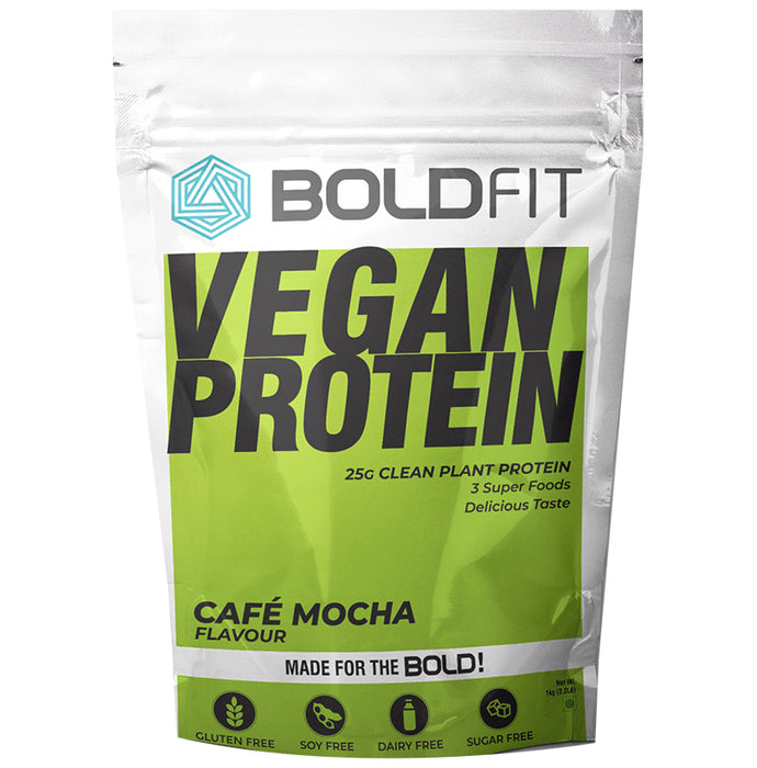 Boldfit Vegan Protein Cafe Mocha - Classic Derma