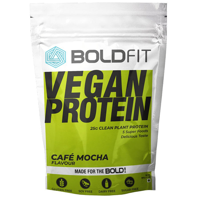 Boldfit Vegan Protein Cafe Mocha - Classic Derma
