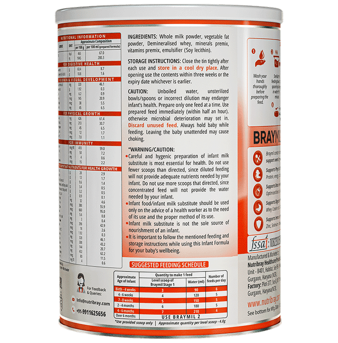 Braymil Infant Formula 1 Upto 6 Months Powder