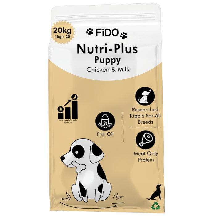 Fido Nutri-Plus Puppy Chicken & Milk (1kg Each) - Classic Derma