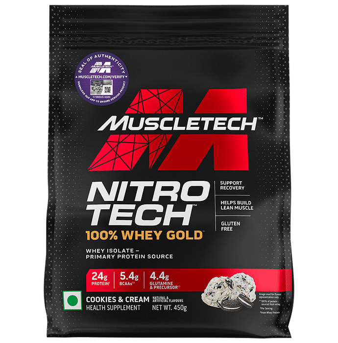 Muscletech Nitro Tech 100% Whey Gold Powder Cookies & Cream - Classic Derma
