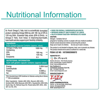 Dr.Provit Omega 3 Fish Oil 1000mg Capsule