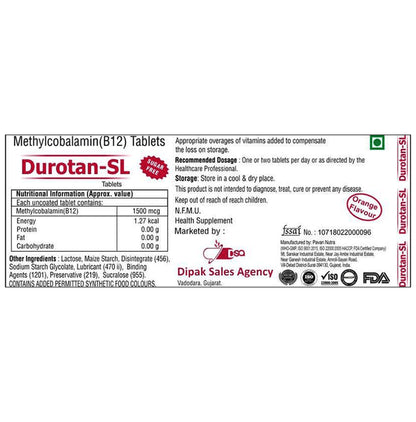 Durotan-SL Tablet Orange Sugar Free