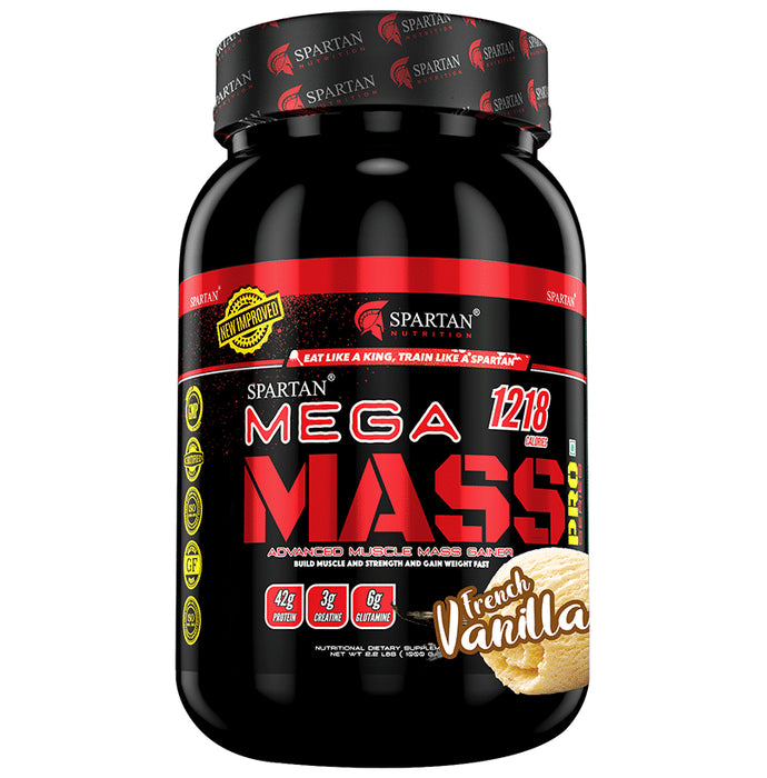 Spartan Nutrition Mega Mass Pro Series French Vanilla Powder - Classic Derma