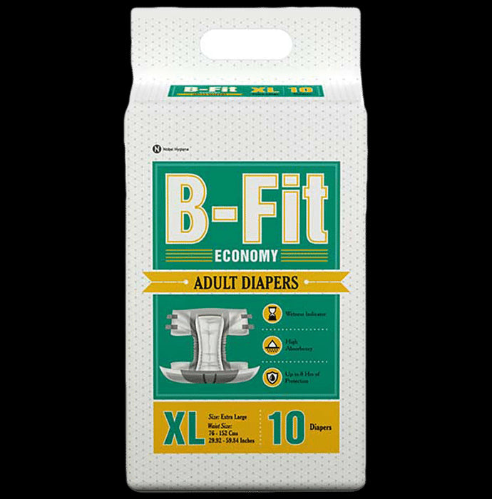B-Fit Economy Adult Diapers (10 Each) XL - Classic Derma
