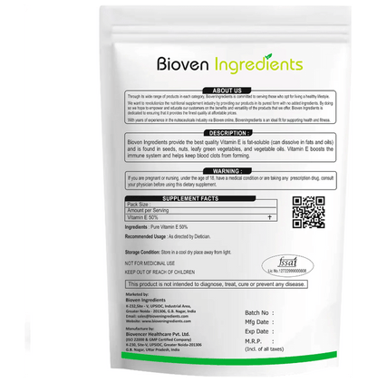 Bioven Ingredients Vitamin E 50% Powder