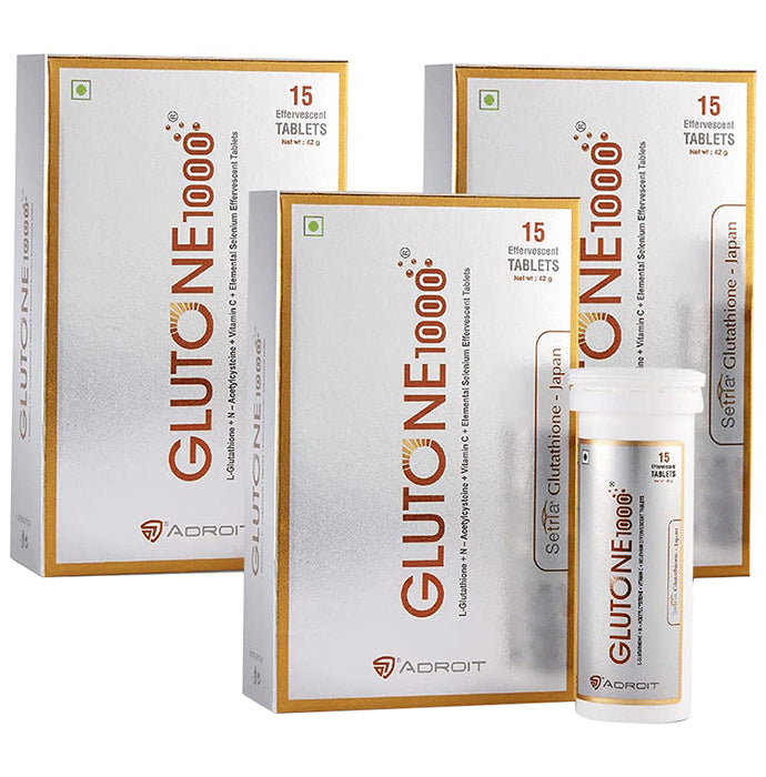 Glutone 1000(15 Effervescent Tablets Each) - Classic Derma
