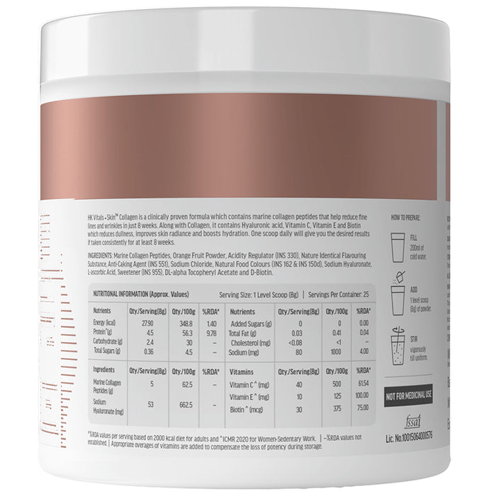 Healthkart HK Vitals Skin Radiance Skin Collagen | Powder with Vitamin C, E & Biotin | Powder Mixed Fruit