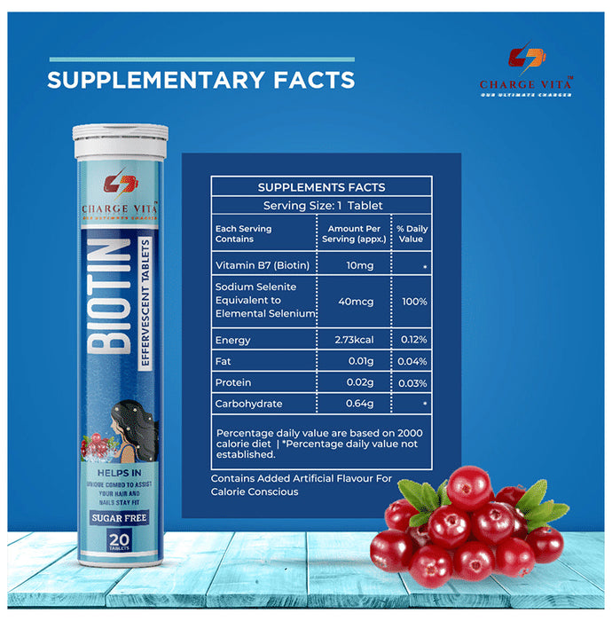 Charge Vita Biotin Effervescent Tablet Sugar Free