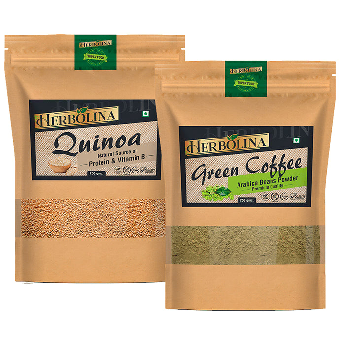 Herbolina Combo Pack of Quinoa & Green Coffee (250gm Each) - Classic Derma