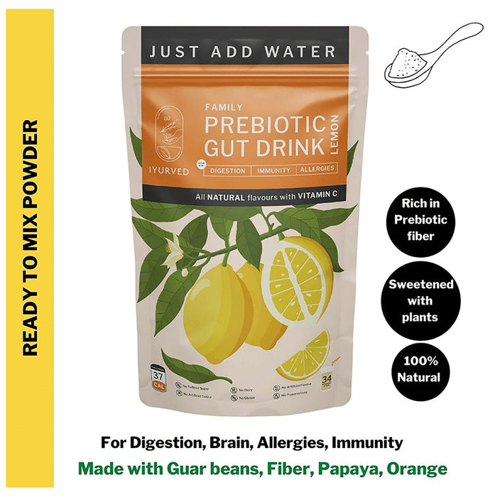 Iyurved Family Prebiotic Gut Drink Lemon
