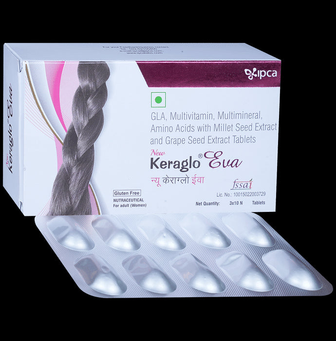 Keraglo Eva Tablet for Adult Women | Hair Fall Treatment - Classic Derma