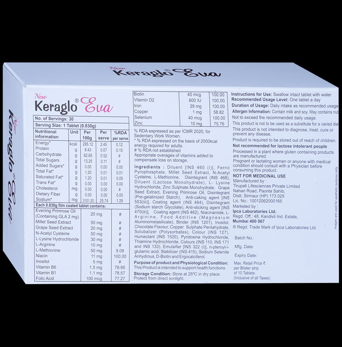 Keraglo Eva Tablet for Adult Women | Hair Fall Treatment