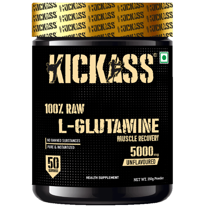 Kickass 100% Raw L-Glutamine 5000mg Powder Unflavored - Classic Derma