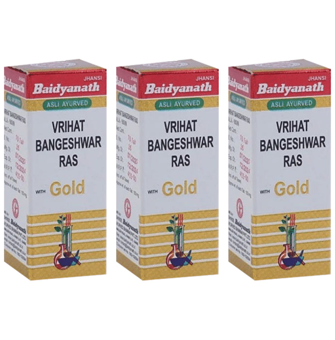 Baidyanath (Jhansi) Vrihat Bangeshwar Ras with Gold (10 Each) - Classic Derma